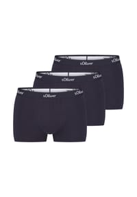 s.Oliver - Hipster Basic Boxershorts, 3er-Pack, Logo-Bund, für Herren - 3X NAVY