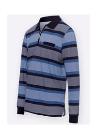 SIEH AN! - Poloshirt - marine-jeansblau-gestreift