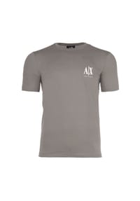 ARMANI EXCHANGE - Herren T-Shirt - Rundhals, Kurzarm, Logo Stickerei, Baumwolle - Beige