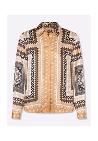 heine - Druck-Bluse - camel-schwarz-bedruckt