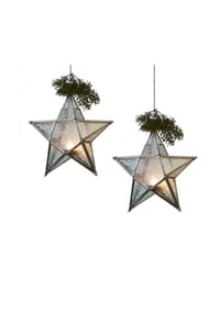 LOBERON Windlicht 2er Set Kian klar/silber - Weihnachtliche Deko-Objekte - klar/silber