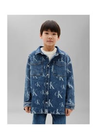 Calvin Klein - Jeanshemd Beckford, allover Logo-Print, für Kinder - 1BJ BLUE