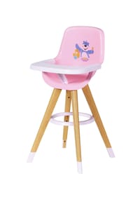 BABY born® - Hochstuhl, Beine Holzoptik - ROSA/WEISS
