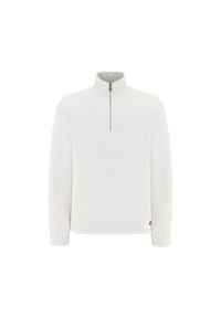JOOP! JEANS - Herren Sweatshirt mit Stehkragen - Akamu, Baumwolle, Half-Zipkragen, Bündchen, einfarbi - Weiß