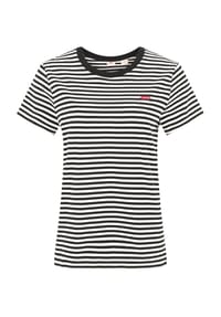Levi's® - T-Shirt, Streifen, Logo, für Damen - dunkelgrau/weiß