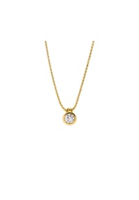 MONCARA - Kette mit Anhänger, 585 Gelbgold, 1 weißer und lupenreiner Brillant, ca. 0,30 ct. - Gelbgold