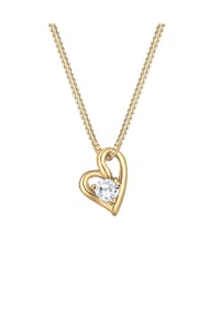 elli. PREMIUM - Halskette Herz Liebe Zirkonia 585 Bezaubernd Gelbgold - Gold
