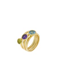 zeeme GEMSTONES - Ring-Set 925/- Sterling Silber 1 Blautopas beh. 1,50 ct. - gelb