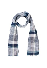 camel active - Multicolour Webschal aus Baumwoll-Twill - Dunkelblau