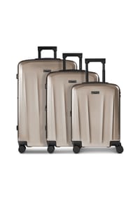 POLICE New York - New York 4 Rollen Kofferset 3-teilig mit Dehnfalte - black