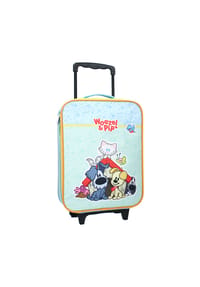 COFI - Kinder Trolley Koffer Woezel & Pip – Fröhlicher Aufdruck, 41×30×14 cm - Blau 41 x 30 x 14 cm