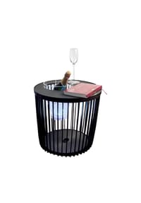 COOTAB COOLER TABLE - Beistelltisch mit Acryl-Weinkühler Copenhagen 45 cm schwarz - schwarz