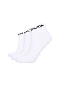 SMILODOX - Sneaker Socken 3er Pack 3er Sneaker Socks - Schwarz / Grau / Weiß