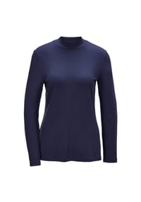 GOLDNER - Kurzgröße:  Stehkragenshirt mit Langarm - cremeweiß
