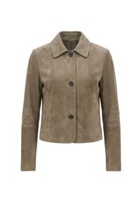 RICANO - Damen Lederjacke Jeena im Bolero-Stil mit Hemdkragen - Beige