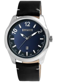 RAPTOR Raptor - Herren Quarz Armbanduhr Charley mit Lederarmband - 3 ATM - Mineralglas - Anthrazit-blau