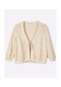 sheego - Strickjacke - champagner-goldfarben