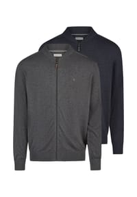 Redmond - Strickjacke 2er Pack Basic - Dunkelgrau