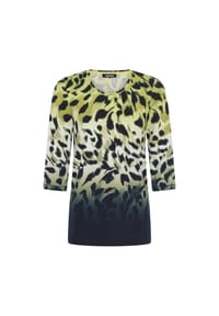 olsen - Shirt mit Panneaux-Print und Zierelementen - Wild Lime