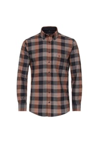 CASAMODA - Herren Freizeithemd kariert Comfort Fit - Dunkelrot