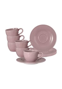 Seltmann Weiden Espressotassen mit Untertassen Beat Color Glaze 100 ml 6er Set - BEAT - altrosa