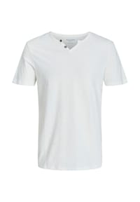 JACK & JONES - Shirt Henley Shirt T-Shirt JJESPLIT NECK TEE - grün