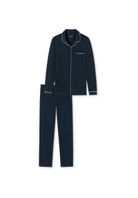 SCHIESSER - Pyjama Fine Interlock - dunkelblau