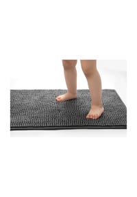 ZELLERFELD - Seamarkt Chenille Rutschfeste Badematte - Anthrazit 40 x 60cm