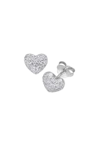 SMART JEWEL® - Ohrstecker Herz mit Zirkonia, Silber 925 - gold