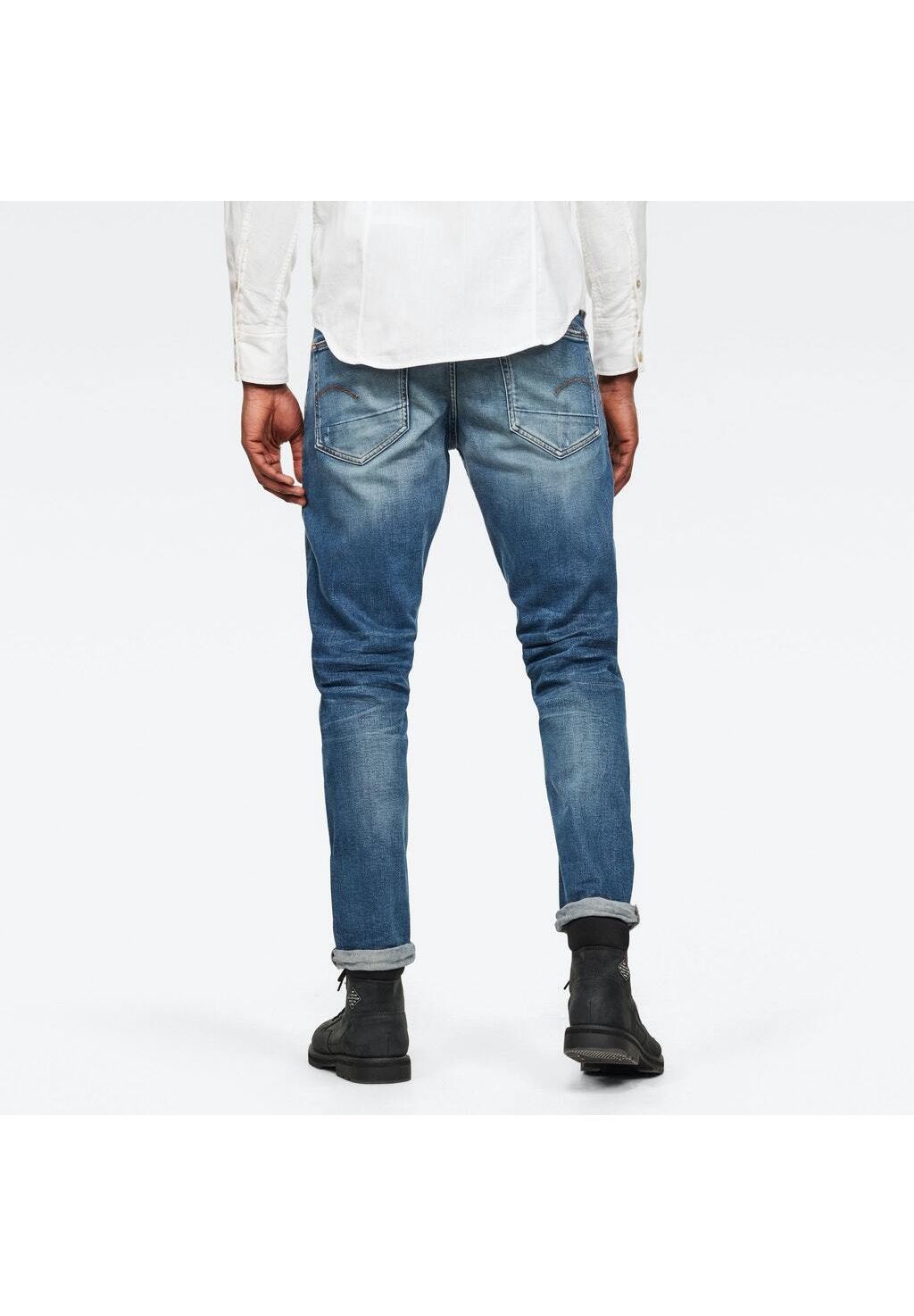 G-Star Raw 3301 Jeans, Baumwolle-Stretch, Used-Waschung, FüR Herren, Blau, W32/L32