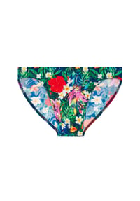 HOM - Herren Badeslip - Peacock, Swim Micro Briefs, Stretch, gemustert - Blau/Grün