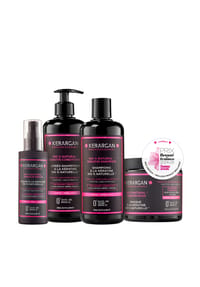 KERARGAN - Komplettset Ultra Reparatur - Shampoo, Spülung, Maske & Serum mit Keratin - weiß