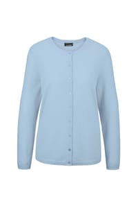 GOLDNER - Kurzgröße:  Kaschmirstrickjacke mit Rundhals - aqua