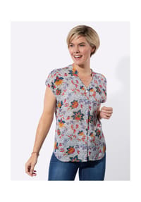 Witt - Druckbluse - erdbeere-eucalyptus-bedruckt