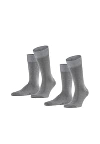 FALKE - Happy Socken, 2er-Pack, hautschmeichelnd, für Herren - ANTHRAZIT MELANGE