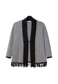 sheego - Strickjacke - schwarz-weiß