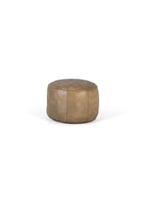 GINER & COLOMER - Lederpouf 51 cm Vintage-Industriestil - 36x51x51 - beige