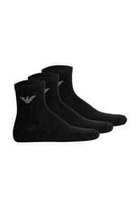 EMPORIO ARMANI - Herren Quartersocken, 3er Pack - SPORTY SPONGE, Ankle Socks, One Size - Blau