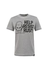 RE:COVERED - T-Shirt Marvel Help Resist Rust mit coolem Marvel-Print - Grey