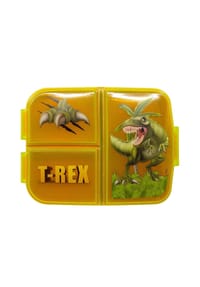 COFI - Trex-Kinder Brotdose – Lunchbox mit 3 Fächern & tollem Design - Grün 6,7x16,5x19,5 cm