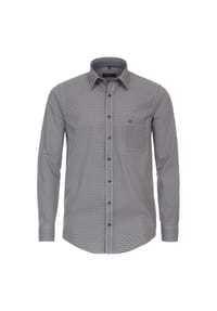CASAMODA - Herren Freizeithemd Print Casual Fit - graues Mittelblau