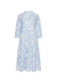camel active - Mittellanges Sommerkleid mit Allover-Print - Hellblau AOP