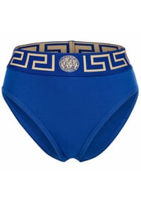 VERSACE - Damen Slip - TOPEKA, High Leg, Unterwäsche, Organic Cotton, Bi-Stretch - Blau