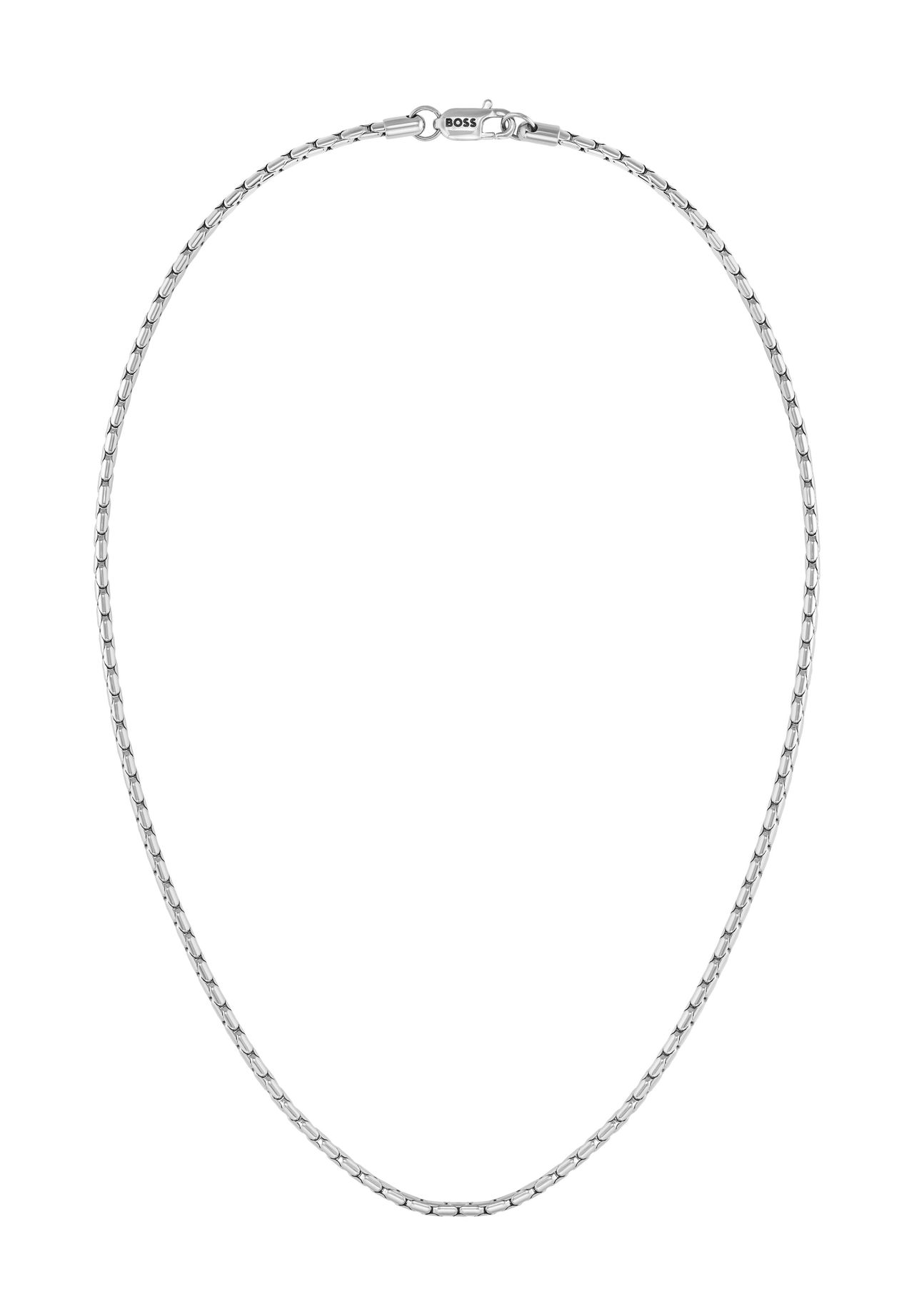 Boss Herren Kette, Edelstahl, Weissgold, 56