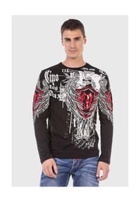 CIPO & BAXX® - Sweatshirts mit trendigen Print - BLACK