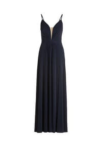 Vera Mont - Abendkleid, Raffung, V-Ausschnitt, für Damen - 8894 BLUE/SILVER