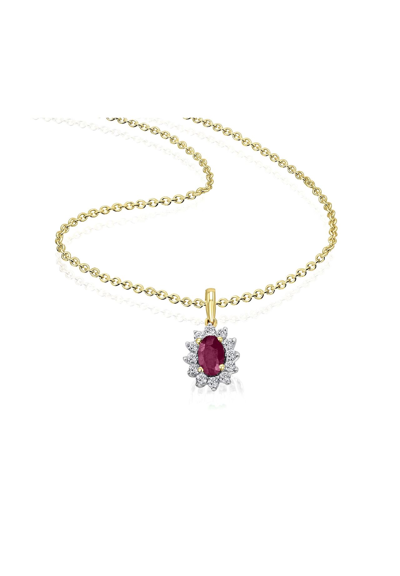 ONE ELEMENT 0,15 ct Brillant Diamant Rubin Anhänger aus 585 Gelbgold |  GALERIA