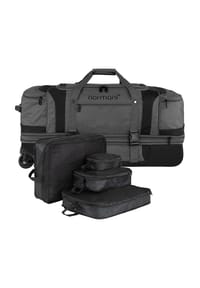 normani® - Reisetrolley 120-150 L mit Kleidertaschen - Grau/Blau