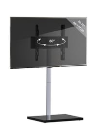 VCM. - TV Standfuß 26-70 Zoll | VESA max. 400x400 bis 35 kg | Fernseh Ständer schwenkbar aus Alu | TV Bodenständer Maße ca. H. 100 x B. 60 x T. 45 cm | Fernsehstand Nalano - Schwarz