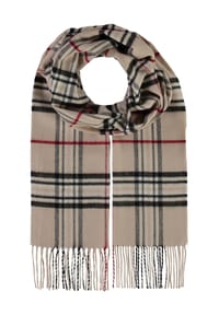 adagio - Schal, Fransen, kariert, für Damen - BEIGE 170